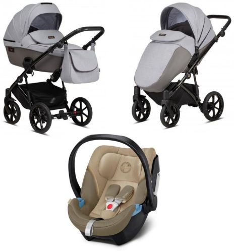 Kočárek Viva Life III 2v1 Sleet + CYBEX Aton 5 Classic Beige