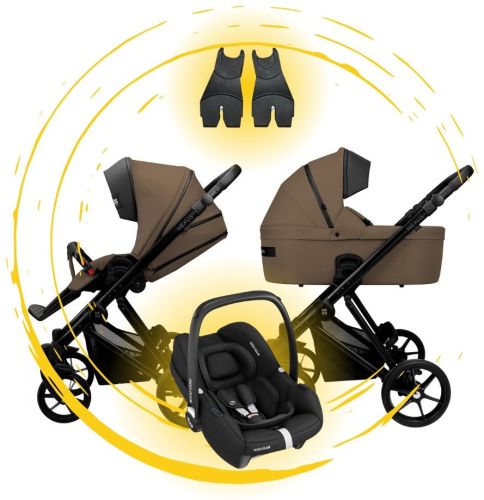 Prams Nexus kočárek 2v1 (všechny barvy) + autosedačka Cabriofix + adaptéry