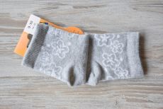 Ponožky šedé s květinovým vzorem