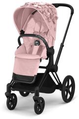 Kompletní set Priam Lux Carry Cot Simply Flowers Light Pink + Matt Black