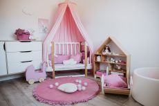 Montessori domečková police Woodle - přírodní dřevo/bílá