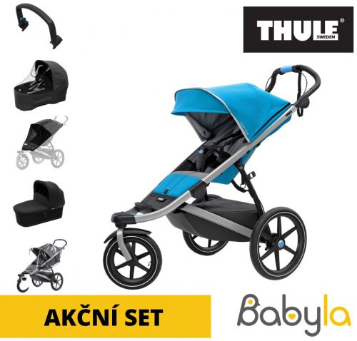 Urban Glide 2 Thule blue 2020 + korbička + pláštěnka + ochranná síť + madlo + pláštěnka