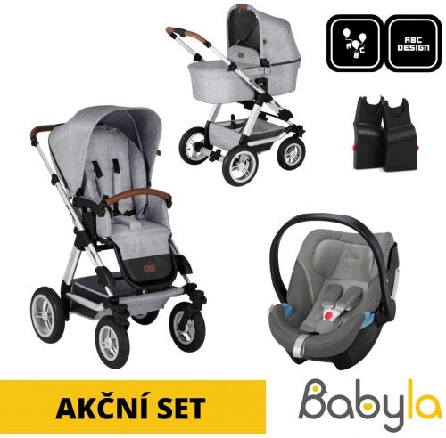 Akční set Viper 4 Graphite Grey Diamond Editions 2021 + Cybex Aton 5 Soho Grey 2021 + adaptéry