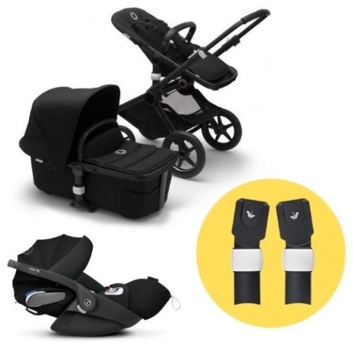 Akční set FOX 2 komplet Black/Black + Cybex Cloud Z Deep Black + Zdarma Adaptéry Bugaboo